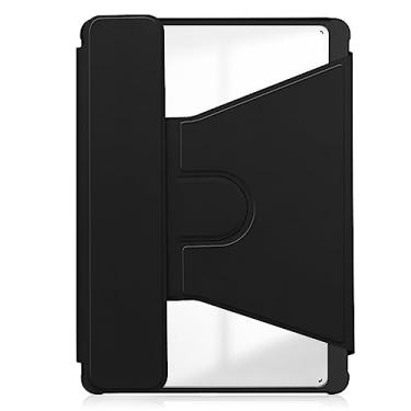 Imagem de Tablet protetor PC Capa Capa traseira transparente compatível com Samsung Galaxy Tab S9 FE Plus Case SM-X610/SM-X616 12,4 polegadas com suporte para caneta, suporte giratório de 360 ​​graus Folio Flip