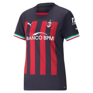 Imagem de PUMA Camiseta feminina AC Milan 22/23 (P) Preto/Vermelho