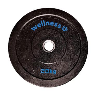 Imagem de Anilha Olímpica Borracha Azul New Bumper Plate 20kg Wellness - WK009