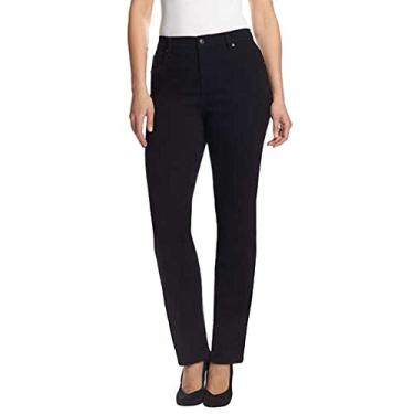 Imagem de Gloria Vanderbilt Calça jeans feminina plus size Amanda clássica cintura alta afunilada, Preto, 19 Plus Size Shorts