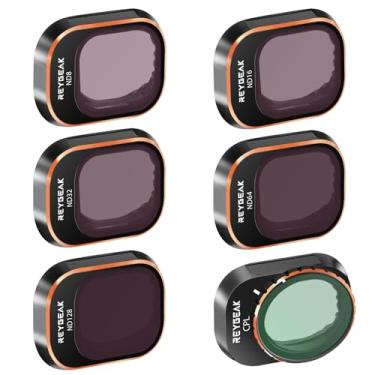 Imagem de REYGEAK Conjunto de filtros ND e CPL para DJI Mini 4 Pro, pacote com 6 filtros CPL ND8 ND16 ND32 ND64 ND128 polarizador e filtros de densidade neutra acessórios para lentes de drone, vidro óptico HD
