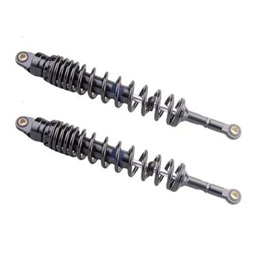 Imagem de Mallofusa Amortecedores de ar universais, 440 mm, 44 cm, suspensão traseira, ajustável, ajuste universal, para Kawasaki Honda, Suzuki, Yamaha, Go Kart Quad Dirt Sport Bikes Preto 1 par