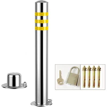 Imagem de Barreiras de poste e elo de corrente Barreira de estacionamento Barreira de estacionamento para serviços pesados ​​Poste de amarração de segurança para entrada de automóveis, cones de estaci