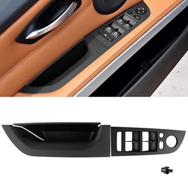 Imagem de Jaronx Compatível com BMW Série 3 E90 LCI/E91 LCI maçaneta lateral do motorista 2008-2011, tampa de puxador de porta de encaixe e painel de interruptor de janela para BMW 320i, 323i, 325i, 328i, 335i