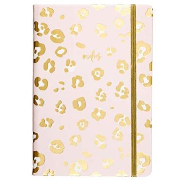 Imagem de Caderno diário forrado médio Eccolo, capa dura, diário de escrita A5, 256 páginas pautadas brancas, faixa elástica, marcador de fita, deitado, caderno para trabalho ou escola (rosa, 5,75-x-8,25 polegadas)