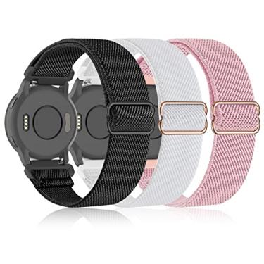 Imagem de Bolesi Pacote com 3 pulseiras de relógio de nylon elástico de 18 mm para Garmin Venu 2S/Venu 3S/Venu 4 de 41 mm, pulseira elástica de liberação rápida para Vivoactive 4S/Vivomove 3S/Forerunner 265s