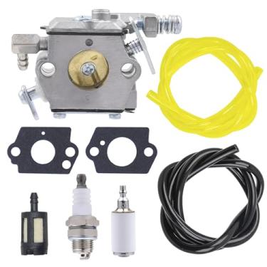 Imagem de SYSKANT Carburador 640347A para Tecumseh TC200 TC300 640347A TM049XA Cortador de corda de 2 ciclos 50-660 50-667 com filtro de combustível para vela de ignição