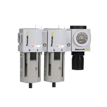 Imagem de PneumaticPlus PPC4C-N06G StageAir Secagem System- Air Particulate 5 Micron Filter, 0,3 Micron filtro coalescente e pressão de ar Regulador Combo 3/4" NPT, Poly Bowl-Guard, Drenagem Manual, Mostrador Incorporado
