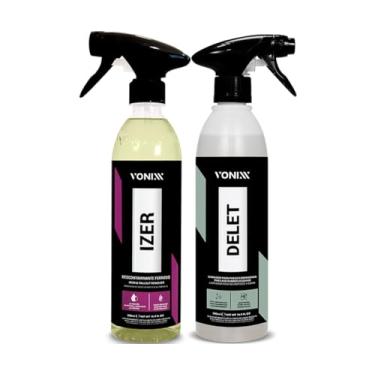 Imagem de Kit Delet 500ml + Izer 500ml Limpa Roda Pneu Borracha Descontaminante Vonixx