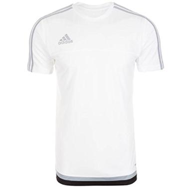 Imagem de Adidas Camiseta de treinamento masculina Tiro 15, Branco-Cinza-Preto, XG