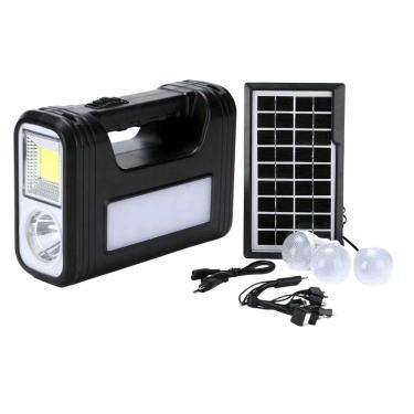 Imagem de Placa solar + 3 lâmpadas bulbo led lanterna carrega celular