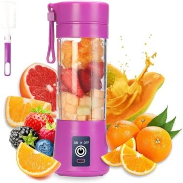 Imagem de Mini Liquidificador Portatil Mixer Portatil Shake Coqueteleira Eletrica Sem Fio (ROXO)