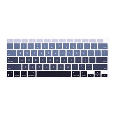Imagem de HRH Capa ultrafina de silicone para teclado MacBook Air 13,3 polegadas 13 polegadas 2020 com processador M1 (modelo A2337) protetor de acessórios Touch ID - cinza ombré