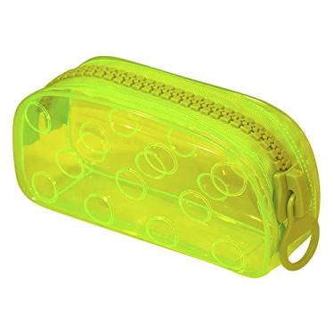 Imagem de Estojo Escolar Grande Trator Cristal Translúcido Color Bubble (Amarelo)
