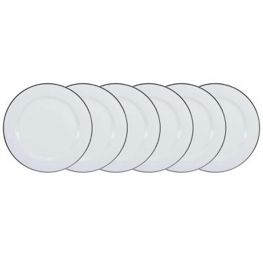 Imagem de Conjunto de Pratos Rasos 06 Peças Itamaraty Prata Schmidt