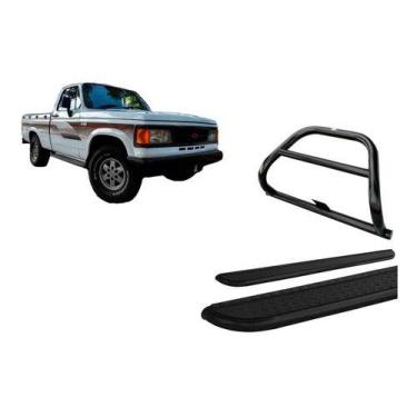 Imagem de Kit Quebra Mato C/barra+estribo Chapa Aço Preto D20 - HOZZ