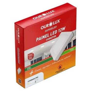 Imagem de Luminária Led Sobrepor Quadrada 12 Watts 6500K Branco Frio - OUROLUX -