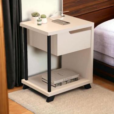 Imagem de Mesa de Cabeceira Moderna JB 1010 Pérola Bechara - JB Móveis