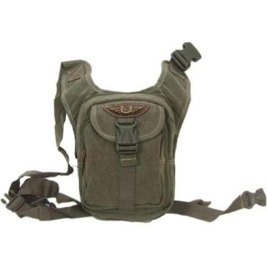 Imagem de Pochete Masculina De Perna Em Lona Ja8011 Caqui - Kvn By Sh8, Verde