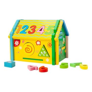 Imagem de Generic Caixa de classificação de formas de casa, classificador de formas, idades de 3, 4 e 5 anos, crianças, aprendizagem precoce, presente de feriado, Sem Martelo