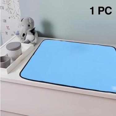Imagem de 1 Protetor de Colchão 100x70 Absorvente Lavável Azul para Desfralde - 