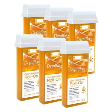 Imagem de Kit 6 Refil Ceras para Depilação Roll On Quente Natural Mel Depilatóri