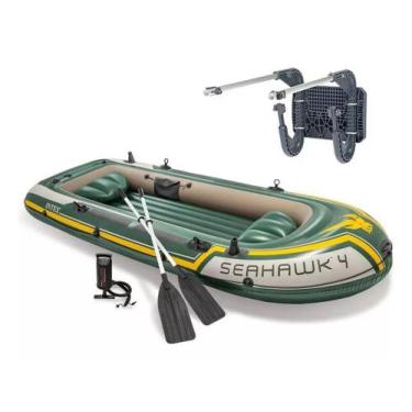 Imagem de Bote Inflável Intex Seahawk 4 68351 + Suporte De Motor