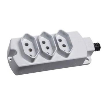 Imagem de Tomada Barra-Tripla 20a 2p+T Cinza Margirius, Cinza