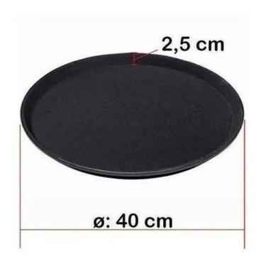 Imagem de Kit C 3 Bandejas De Garçom Antiderrapante Redonda 40cm - Supercron/Ad 