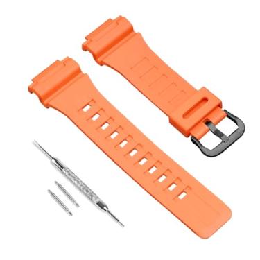 Imagem de Pulseira de relógio de reposição de resina natural impermeável para Casio SGW-300H AE-1200 W-800H AQ- S800W AQ-S810W (laranja)
