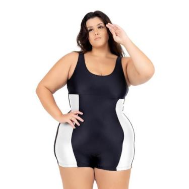 Imagem de Maiô Natação Hidroginástica Plus 50 ao 56 Recorte Lateral - HYPE MODAS