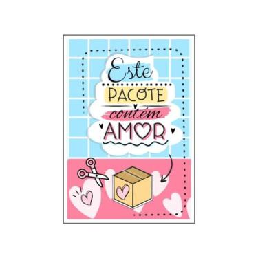 Imagem de 50 Cartões Agradecimento - Este Pacote Contém Amor - Tam: 7 x 10 cm - 