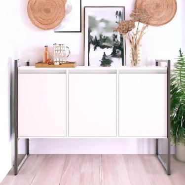 Imagem de Buffet 3 Portas Sala De Estar Lisboa Branco Preto Branco Preto