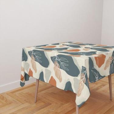 Imagem de Toalha De Mesa Quadrada 4 Lugares Tecido Oxford Ramos Cores Formas Org