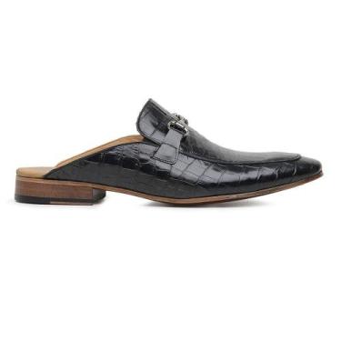 Imagem de Mule Masculino Preto Croco Sola de Couro 5851F - Madok, 40