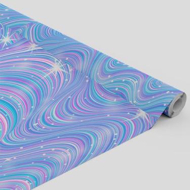 Imagem de Tecido Oxford Estampado Curvas de Brilho Lilás - 1,40m - Core Decore