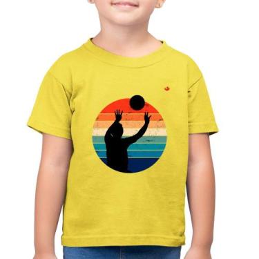Imagem de Camiseta Algodão Infantil Vôlei Vintage Sunset - Foca na Moda, Amarelo
