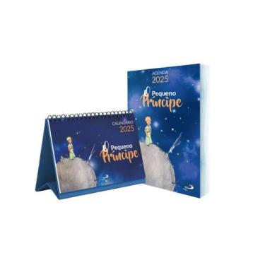 Imagem de Kit Agenda Diário e Calendário mesa Pequeno Princípe Infantil Anotaçõe