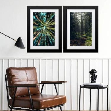 Imagem de kit 2 Quadros Grandes Árvores - 60x48cm - Quadros On-line