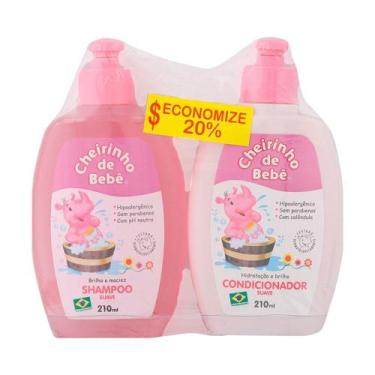 Imagem de Shampoo + Condicionador Cheirinho De Bebê Rosa 210ml - Cheirinho De Be