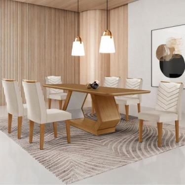 Imagem de Mesa para Sala de Jantar Alvorada 180cm MDF Tampo Laminado Canto Copo 