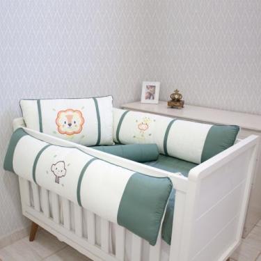 Imagem de Kit de Berço Lion 08 Peças Padrão Americano / Safari / Savana - Bebê &