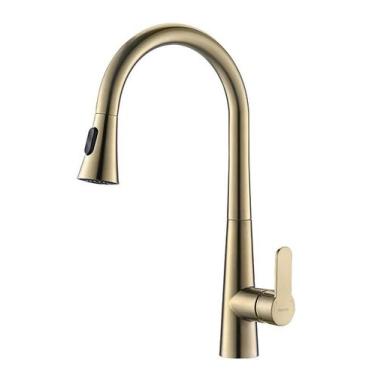 Imagem de Torneira Cozinha Aço Escovado Extensível Gourmet Misturador 2308DF - G