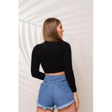 Imagem de Short jeans bolso do coração - Blue JEANS , Lavagem clara, 34,36,38,40