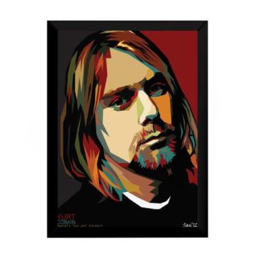 Imagem de Lindo Quadro Arte Decorativa Nirvana Kurt Cobain 42x29cm - Fanarte