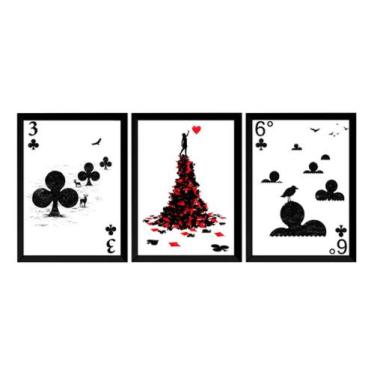 Imagem de Kit 3 Quadros Decorativos Baralho Arte Poker Jogo Cartas - Fanarte