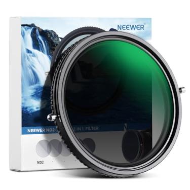 Imagem de NEEWER Filtro ND variável 2 em 1 de 46 mm ND2–ND32 e CPL (filtro polarizador circular) sem X cruz/30 camadas nano revestido/vidro óptico HD/moldura de liga de alumínio ultrafina/repelente de água/resistente a arranhões