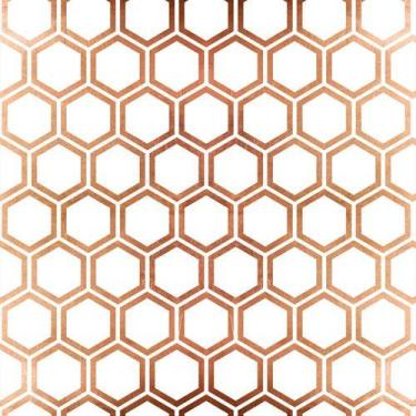 Imagem de Papel De Parede Temático Colmeia Bronze E Branco -2,50x0,50m - DEKAL D