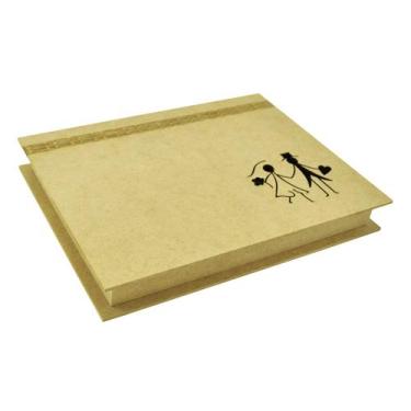 Imagem de Caixa Noivo Livro Convite 25x18,5x3,2 Mdf Madeira - ATACADÃO DO ARTESA