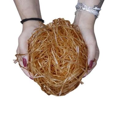 Imagem de Palha Madeira Colorida Natural Decorativa para Cestas 100g Artesanato 